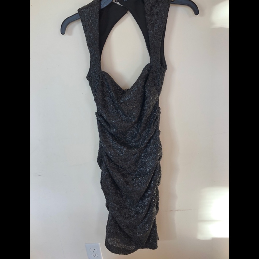 Nicole Miller navy sequins dress